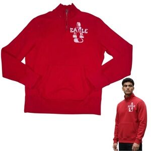 Men’s American Eagle Outfitters 1/4 Zip Red Sweatshirt Pullover - Large